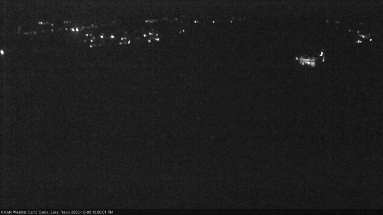 Lake Travis webcam, December 3, 2020 10:00 PM CT