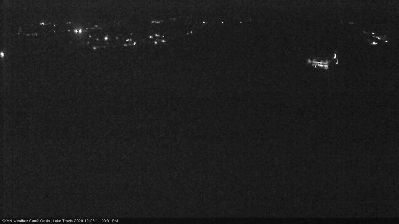 Lake Travis webcam, December 3, 2020 11:00 PM CT