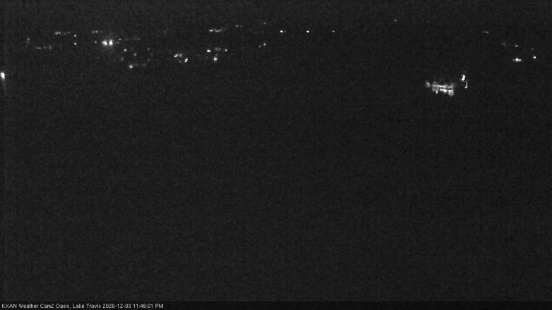 Lake Travis webcam, December 3, 2020 11:45 PM CT