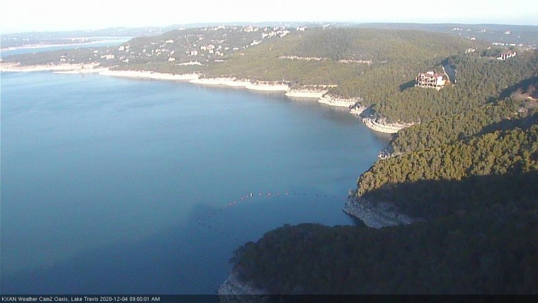 Lake Travis webcam, December 4, 2020 9:00 AM CT