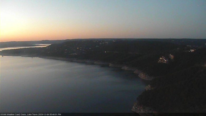 Lake Travis webcam, December 4, 2020 5:45 PM CT