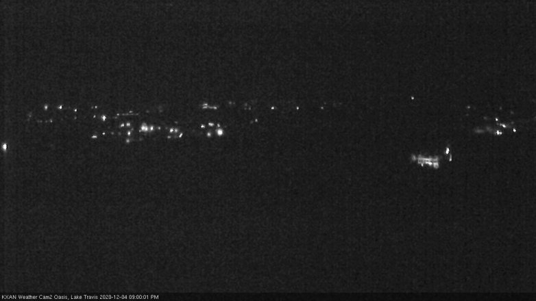 Lake Travis webcam, December 4, 2020 9:00 PM CT