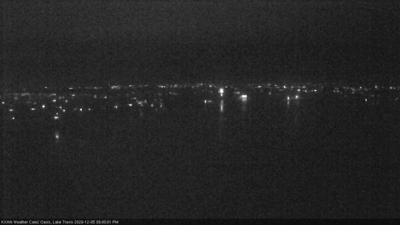 Lake Travis webcam, December 5, 2020 9:00 PM CT