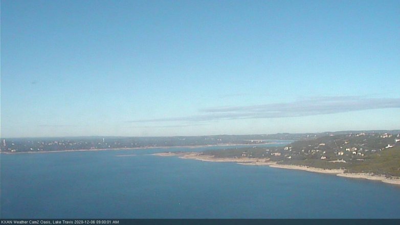 Lake Travis webcam, December 6, 2020 9:00 AM CT