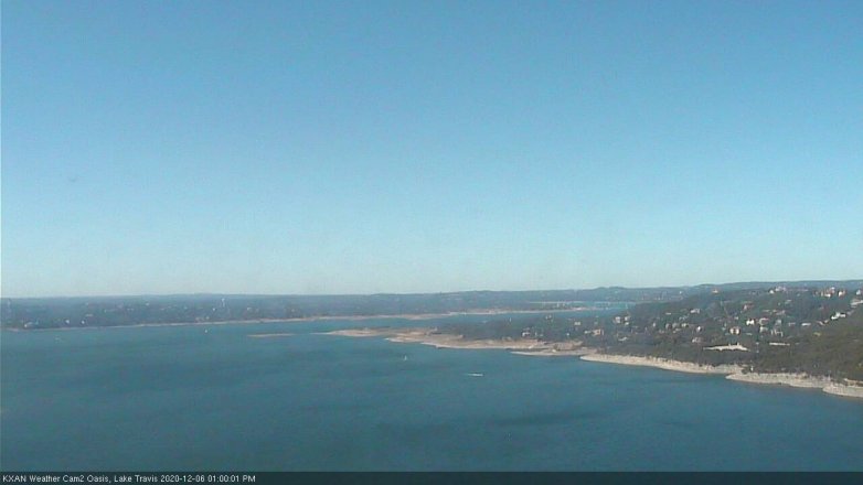 Lake Travis webcam, December 6, 2020 1:00 PM CT