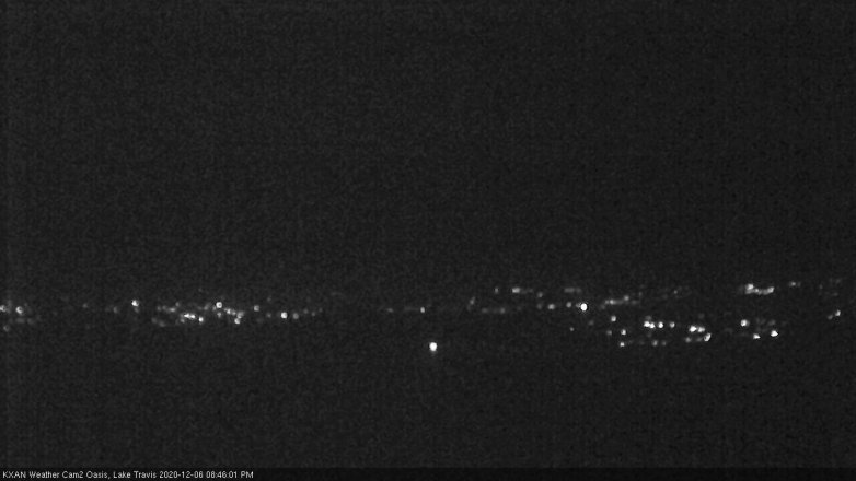 Lake Travis webcam, December 6, 2020 8:45 PM CT
