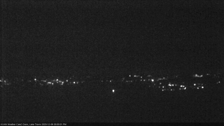 Lake Travis webcam, December 6, 2020 9:00 PM CT