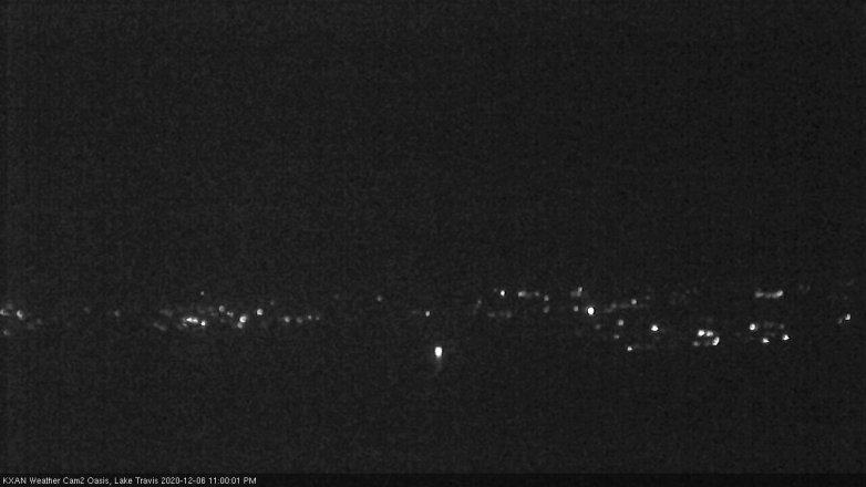 Lake Travis webcam, December 6, 2020 11:00 PM CT