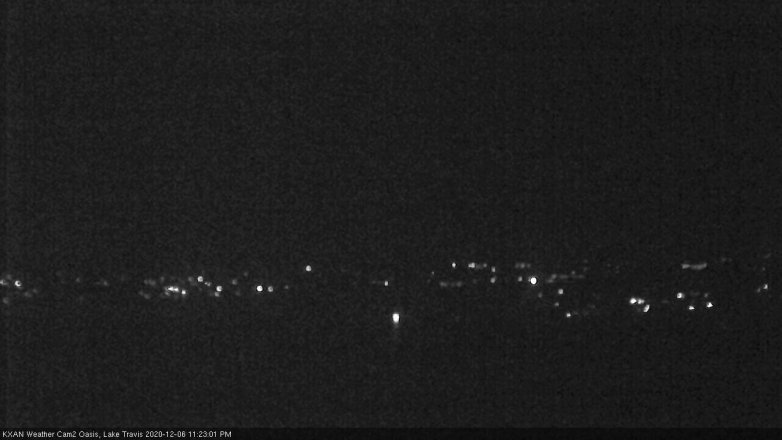 Lake Travis webcam, December 6, 2020 11:25 PM CT