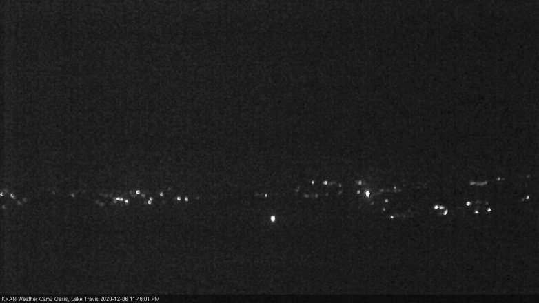 Lake Travis webcam, December 6, 2020 11:45 PM CT