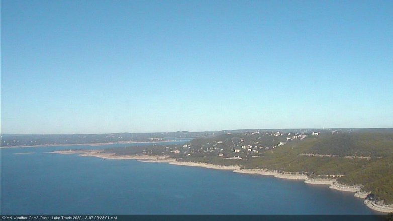 Lake Travis webcam, December 7, 2020 9:25 AM CT