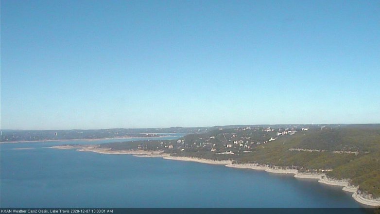 Lake Travis webcam, December 7, 2020 10:00 AM CT