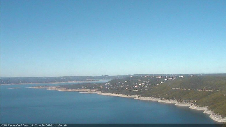 Lake Travis webcam, December 7, 2020 11:00 AM CT