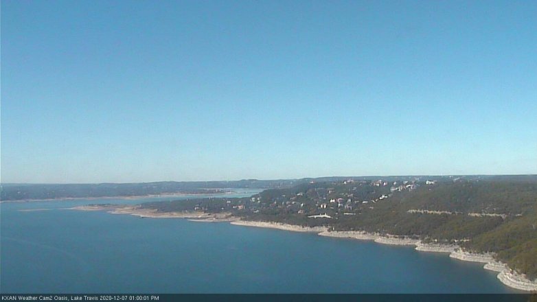 Lake Travis webcam, December 7, 2020 1:00 PM CT