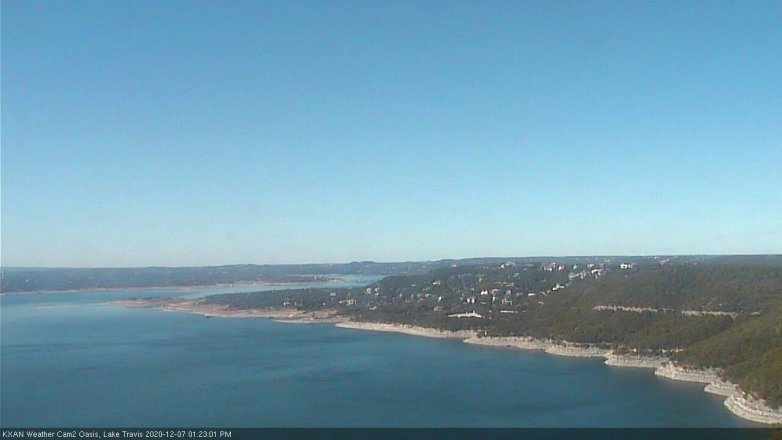 Lake Travis webcam, December 7, 2020 1:25 PM CT