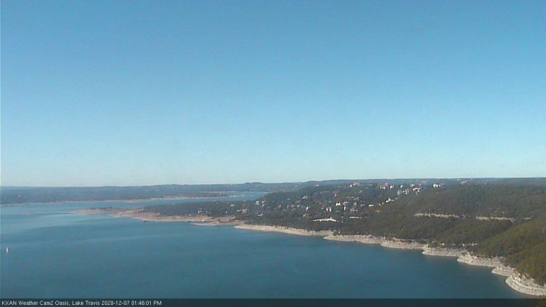 Lake Travis webcam, December 7, 2020 1:45 PM CT