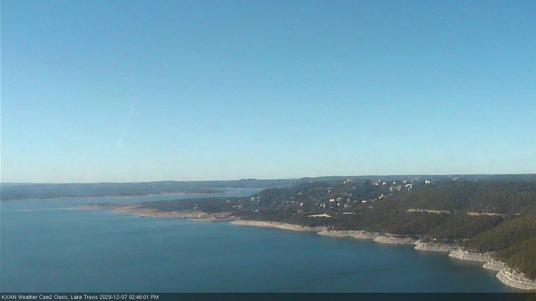 Lake Travis webcam, December 7, 2020 2:45 PM CT