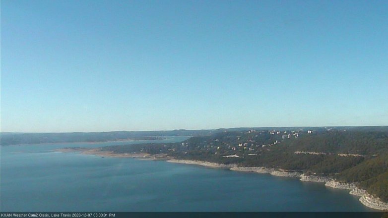 Lake Travis webcam, December 7, 2020 3:00 PM CT