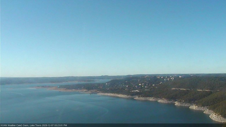 Lake Travis webcam, December 7, 2020 3:25 PM CT
