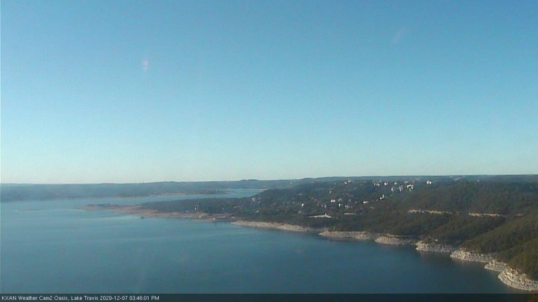 Lake Travis webcam, December 7, 2020 3:45 PM CT