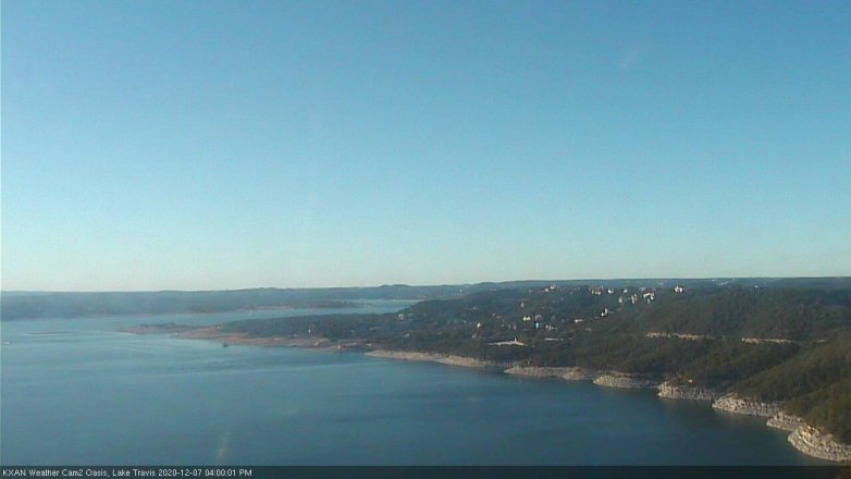 Lake Travis webcam, December 7, 2020 4:00 PM CT
