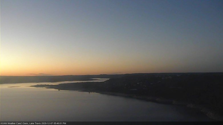 Lake Travis webcam, December 7, 2020 5:45 PM CT
