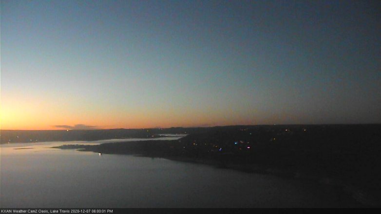 Lake Travis webcam, December 7, 2020 6:00 PM CT