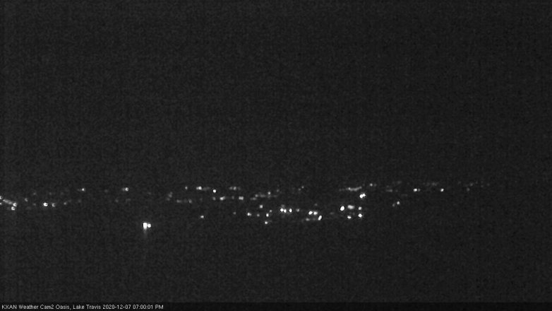 Lake Travis webcam, December 7, 2020 7:00 PM CT