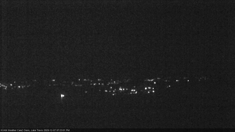 Lake Travis webcam, December 7, 2020 7:25 PM CT