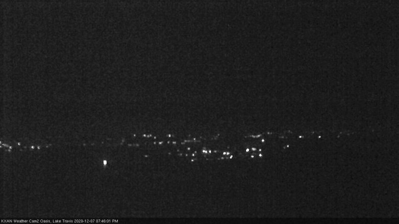 Lake Travis webcam, December 7, 2020 7:45 PM CT