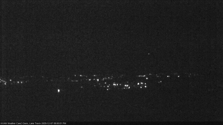 Lake Travis webcam, December 7, 2020 8:00 PM CT