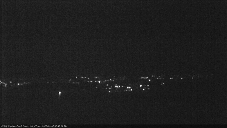 Lake Travis webcam, December 7, 2020 8:45 PM CT