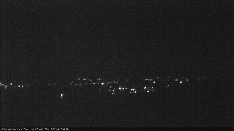 Lake Travis webcam, December 7, 2020 9:25 PM CT
