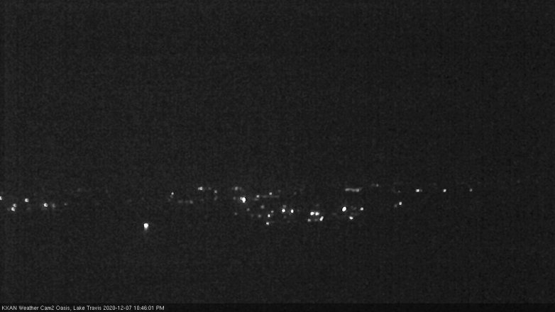 Lake Travis webcam, December 7, 2020 10:45 PM CT