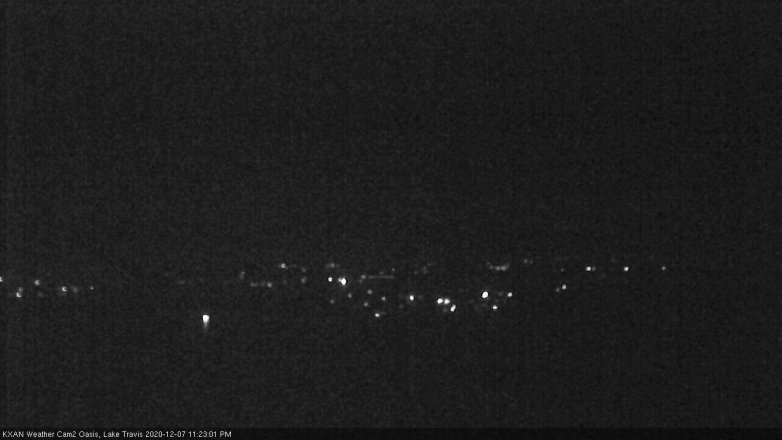 Lake Travis webcam, December 7, 2020 11:25 PM CT