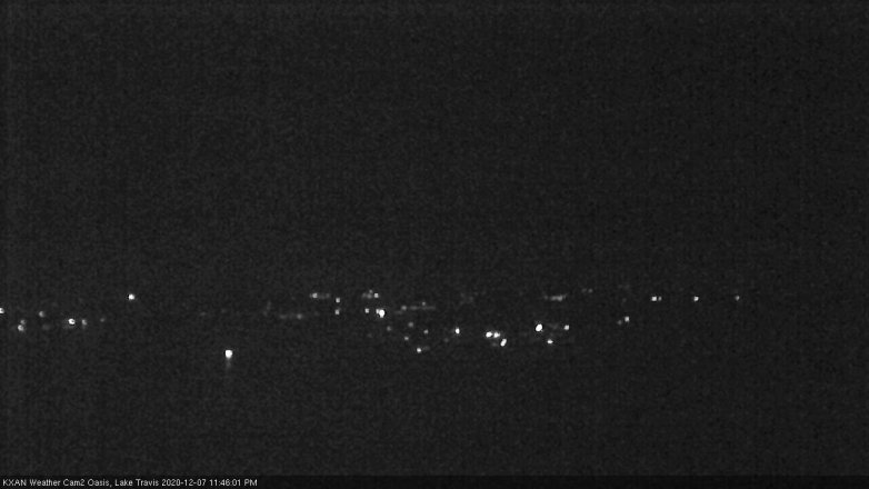 Lake Travis webcam, December 7, 2020 11:45 PM CT