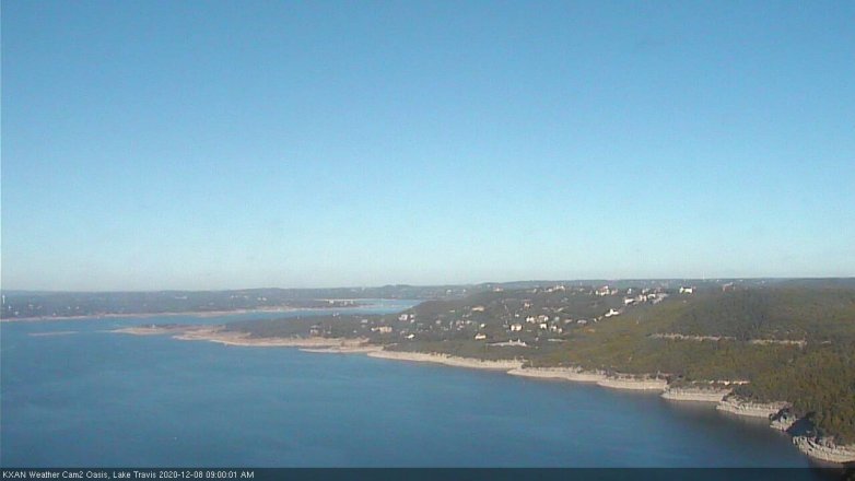 Lake Travis webcam, December 8, 2020 9:00 AM CT