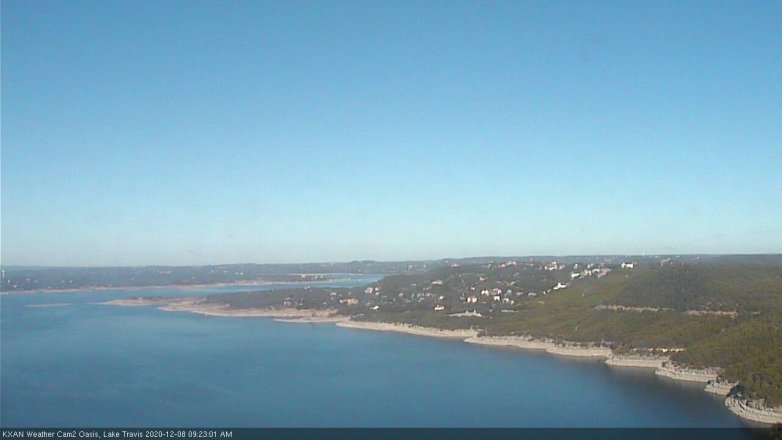 Lake Travis webcam, December 8, 2020 9:25 AM CT