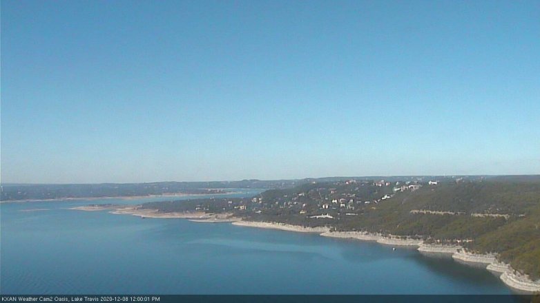 Lake Travis webcam, December 8, 2020 12:00 PM CT