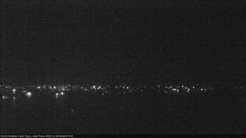 Lake Travis webcam, December 8, 2020 9:45 PM CT