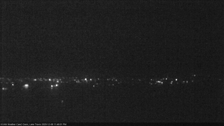 Lake Travis webcam, December 8, 2020 11:45 PM CT