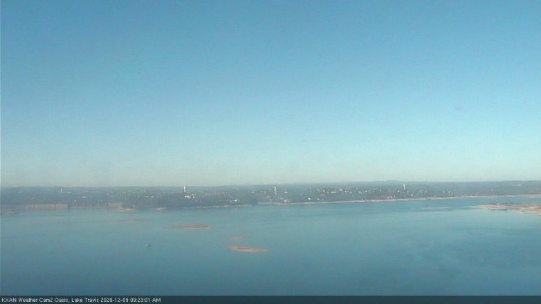 Lake Travis webcam, December 9, 2020 9:25 AM CT