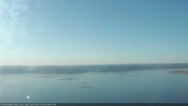 Lake Travis webcam, December 9, 2020 3:00 PM CT