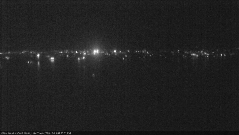 Lake Travis webcam, December 9, 2020 7:00 PM CT