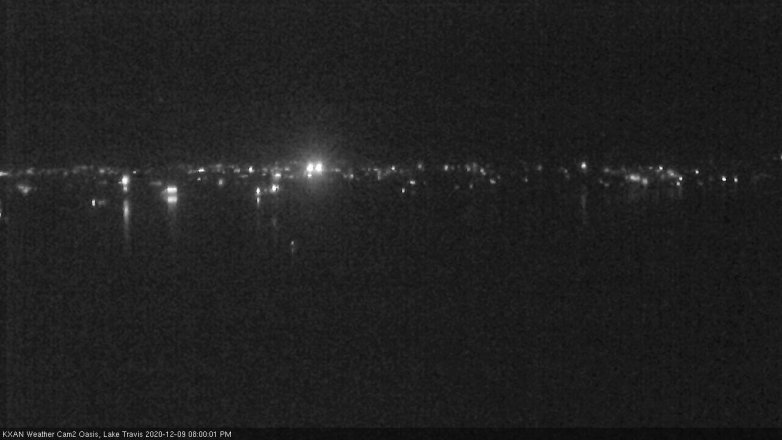 Lake Travis webcam, December 9, 2020 8:00 PM CT