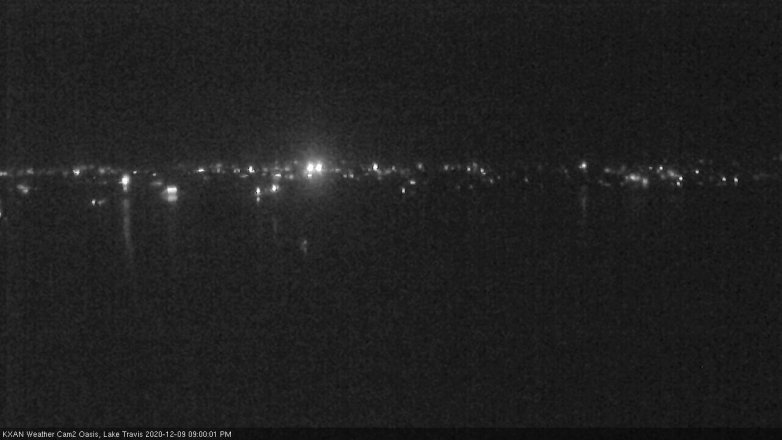 Lake Travis webcam, December 9, 2020 9:00 PM CT