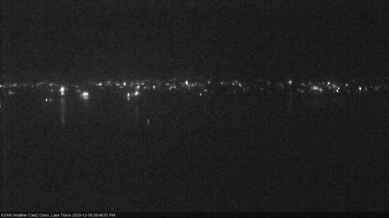 Lake Travis webcam, December 9, 2020 9:45 PM CT