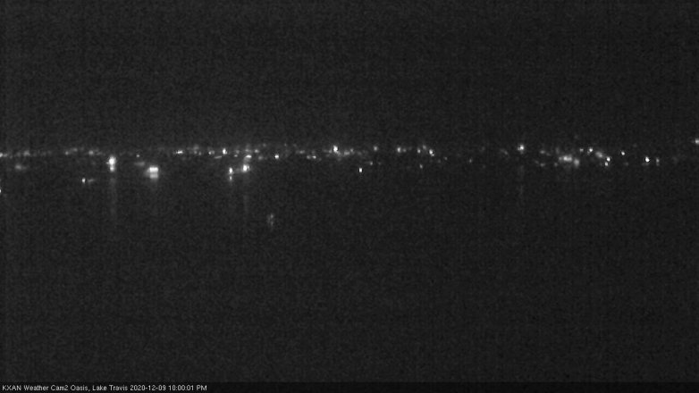 Lake Travis webcam, December 9, 2020 10:00 PM CT