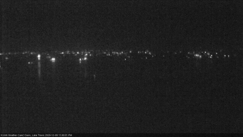 Lake Travis webcam, December 9, 2020 11:00 PM CT