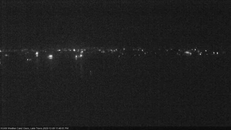 Lake Travis webcam, December 9, 2020 11:45 PM CT